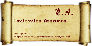 Maximovics Asszunta névjegykártya